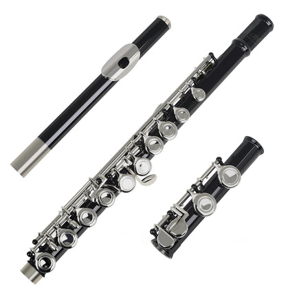SLADE 16 Closed Open Holes C Key Flute Musical Instrument Concert Flute Silver Plated Professional Transverse Flute With E Key