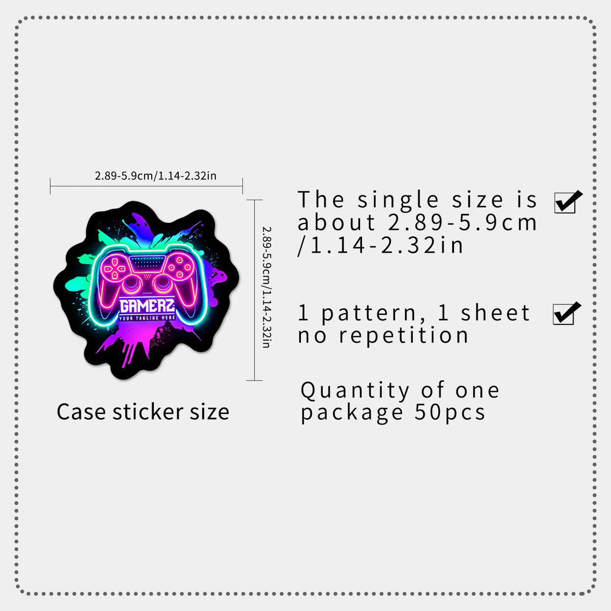 50-100PCS Neon Gamer Aesthetic Stickers Cool Game Controller Colorful Graffiti Trendy Waterproof Decals for DIY Notebook