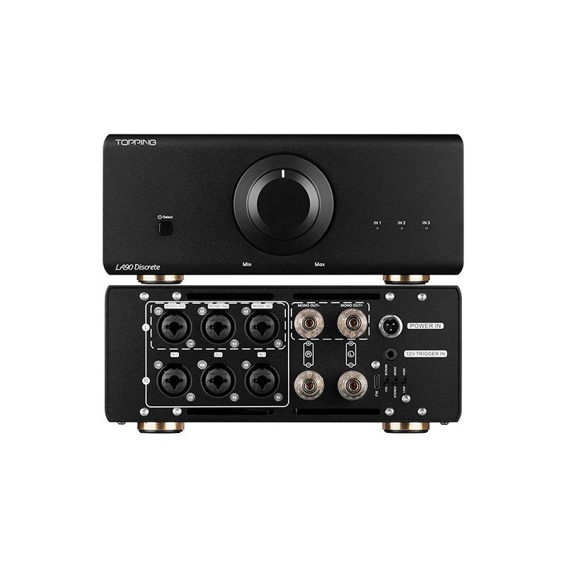 TOPPING LA90 Discrete Power Amplifier 3*XLR/TRS Inputs 2 Step Gain Settings Stereo/Mono Mode Amp
