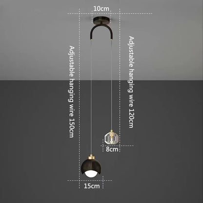 Modern Simple Crystal Pendant Light Luxury Bedroom Bedside Hanging Lamp Nordic Minimalist Long Line Living Room Home Decor