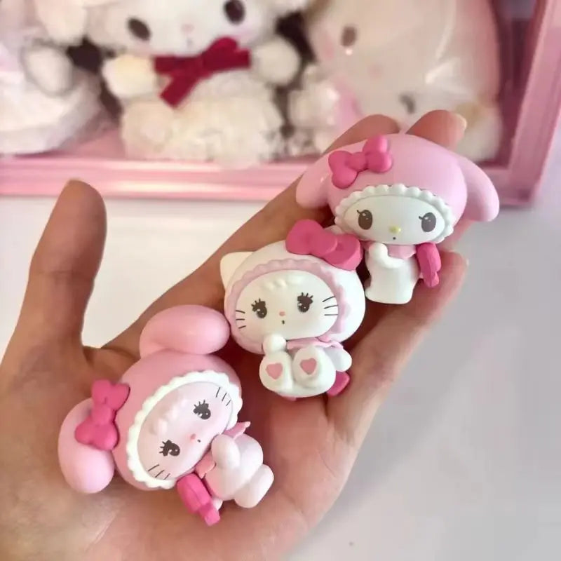 New Product In Stock Kt Cat Kuromi Co Branded Blind Box Figurine Toy Cute Desktop Ornament Holiday Surprise Gift For Fans