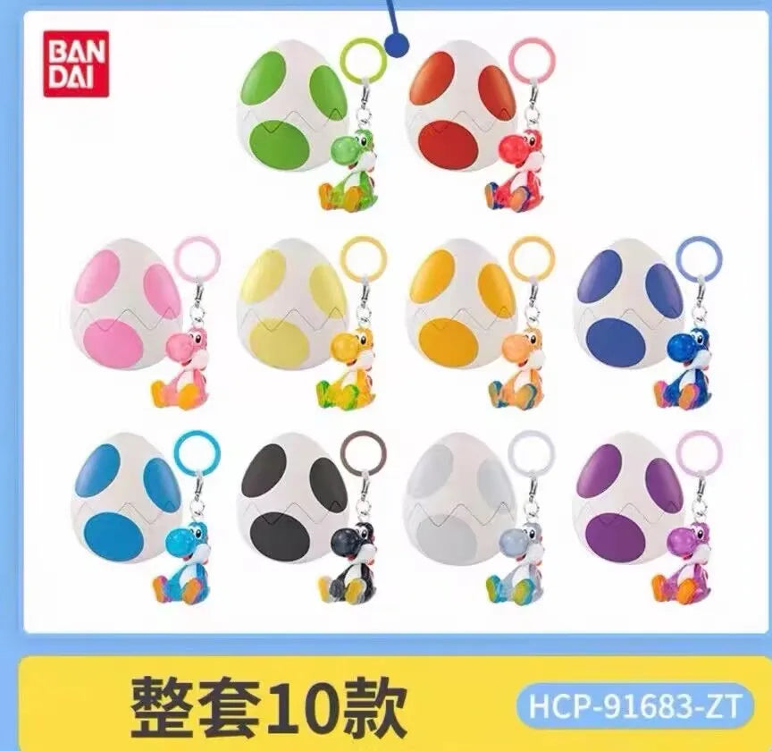 Bandai Gashapon Yoshi Super Mario Pendant Colorful Collectible Transparent Anime Figure Collection For Adult Hobby Collectors