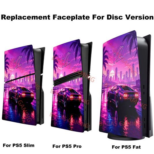 New GT Faceplate for PS5/Slim/Pro Disc Edition Anti-Scratch Case ABS Replacement Cover Skin for PS5 Console CD-ROM Accessories