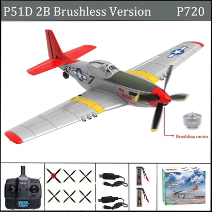 New P51D Mustang Remote Control Aircraft 2.4G One Click Aerobatic Flight 5CH Glider RTF Equipped with Xpilot Stability System