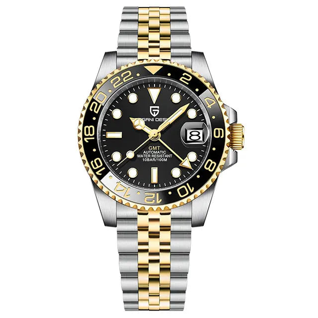PAGANI DESIGN New GMT Men Watch Top Brand 40mm Mechanical Watch Sapphire Glass 100M Waterproof Automatic Wristwatch Reloj Hombre