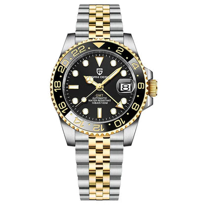 PAGANI DESIGN New GMT Men Watch Top Brand 40mm Mechanical Watch Sapphire Glass 100M Waterproof Automatic Wristwatch Reloj Hombre