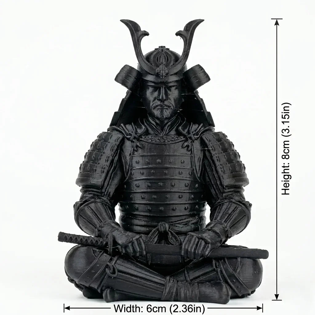 Mini Japanese Samurai Figurine 3D Printed Sitting Posture Bushido Warrior Statue Desktop Ornament Tea Tray Study Shelf Zen Decor