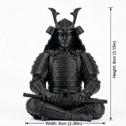 Mini Japanese Samurai Figurine 3D Printed Sitting Posture Bushido Warrior Statue Desktop Ornament Tea Tray Study Shelf Zen Decor