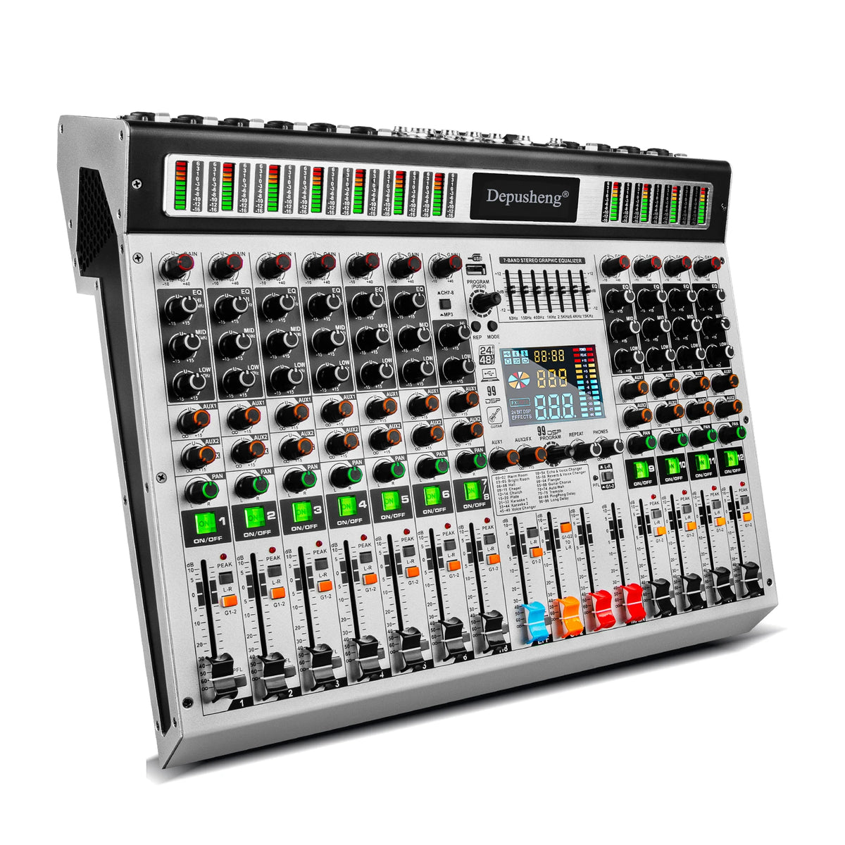 12Channel Digital Mixer Depusheng Professional audio mixing 99 DSP digital effects audio console mixer DJ Audio mixer