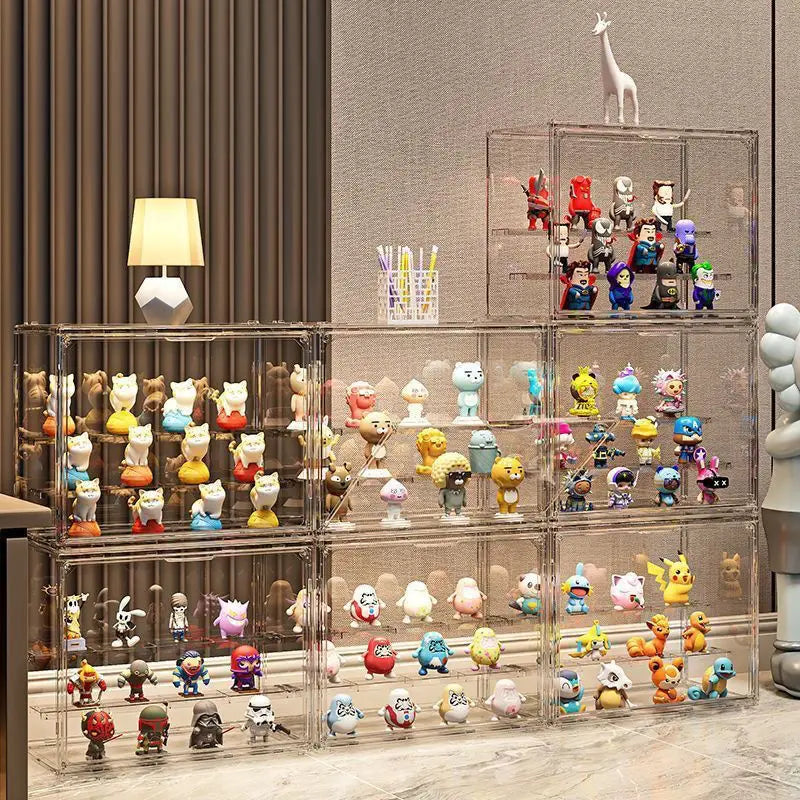 1pc Three Layer Acrylic Display Rack, Blind Box Storage Box,Llarge Capacity Dustproof,For POP MART,Doll,Handmade,Anime,Car Model