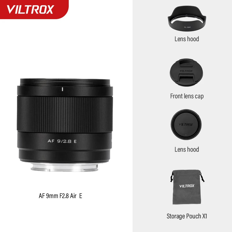 Viltrox 9mm F2.8 Air APS-C Lens Auto Focus Camera for Sony E/NZ/XF Mount Mirrorless Cameras ZV-E10 ZV-E10II A6400