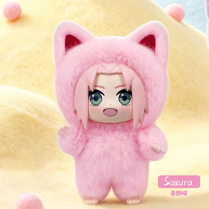 EAKi Naruto Kitten Land Series Plush Doll Blind Box V3 Cute Naruto Sasuke Anime Peripheral Figure Surprise Toys Collectible Gift