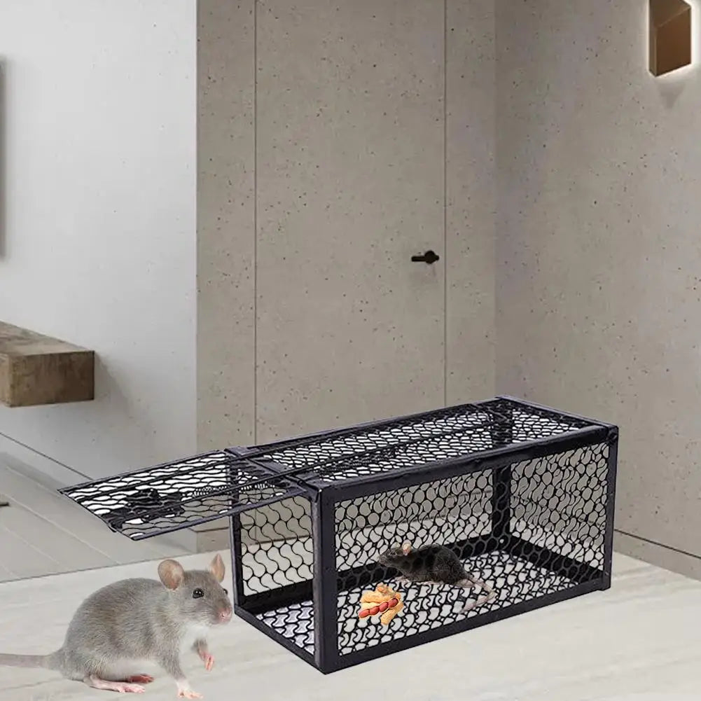 Household Metal Mousetrap Self-locking Mousetrap Safe Firm Iron Net Household Mouse Catcher Indoor Outdoor Rat Trap Rat Cage
