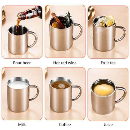 Travel Tumbler Jug Children's Milk Tea Cups Office Water Mug Double Wall 304 Stainless Steel Coffee Mug Without Lid Portable Cup