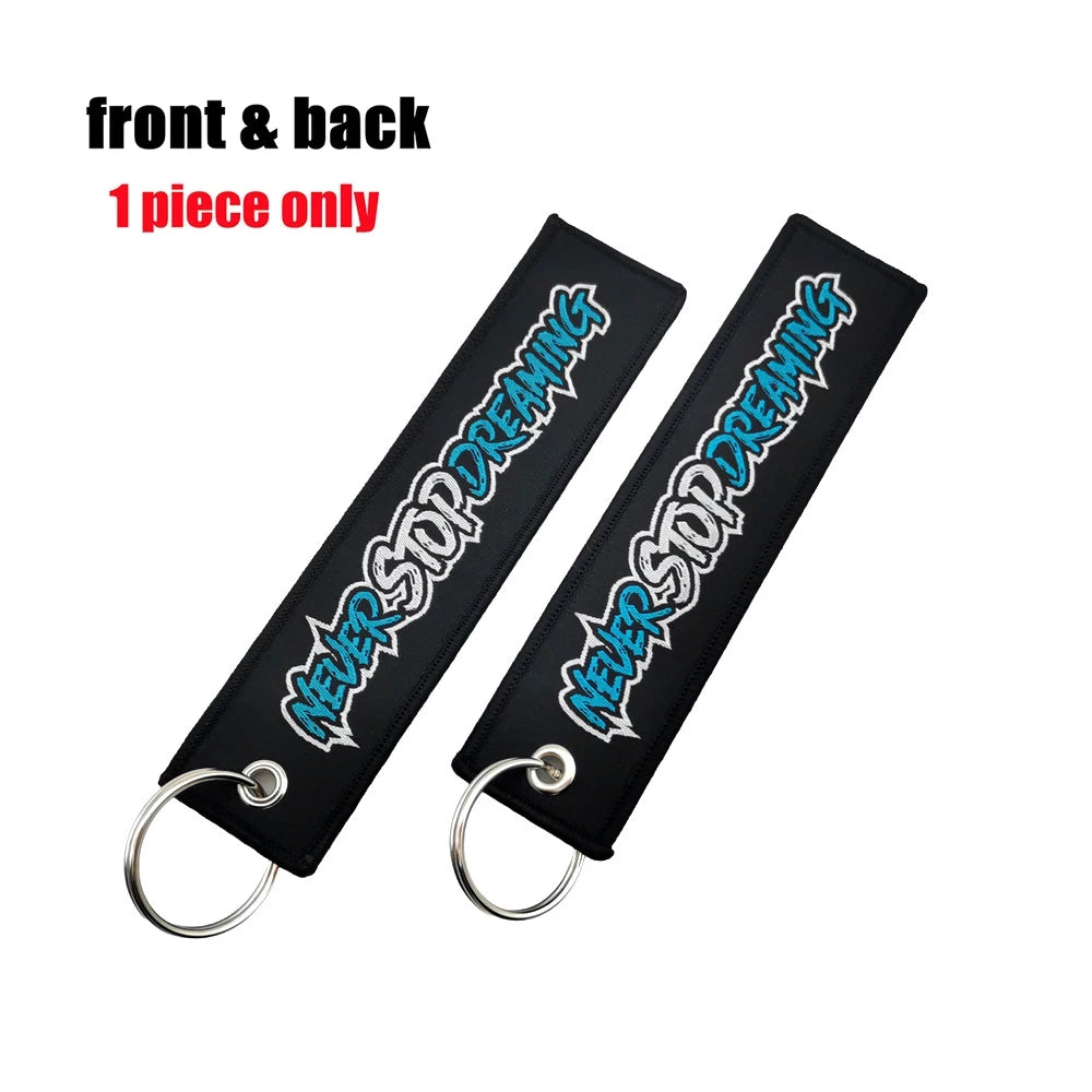Fujiwara Tofu Embroidery Keyring Car Keychain JDM Key Tag Lanyard Refit Gift Red Sun Racing Team Auto Motorcycle Accessories