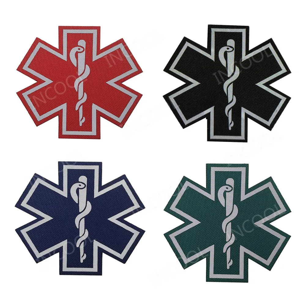 PVC Medic PARAMEDIC Skull Patches Decorative Patches Strip Combat Rubber Chevron IR Reflective Appliqued