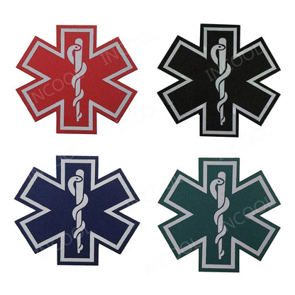 PVC Medic PARAMEDIC Skull Patches Decorative Patches Strip Combat Rubber Chevron IR Reflective Appliqued