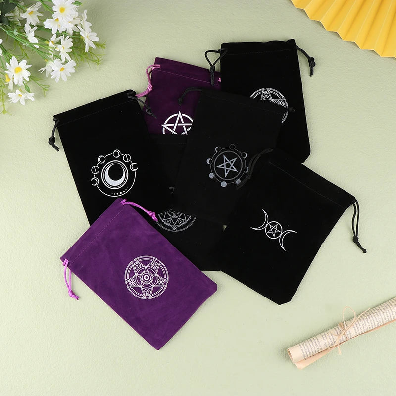 1Pc Velvet Tarots Oracle Cards Storage Bag Runes Constellation Witch Divination Accessories Jewelry Dice Drawstring Pouch