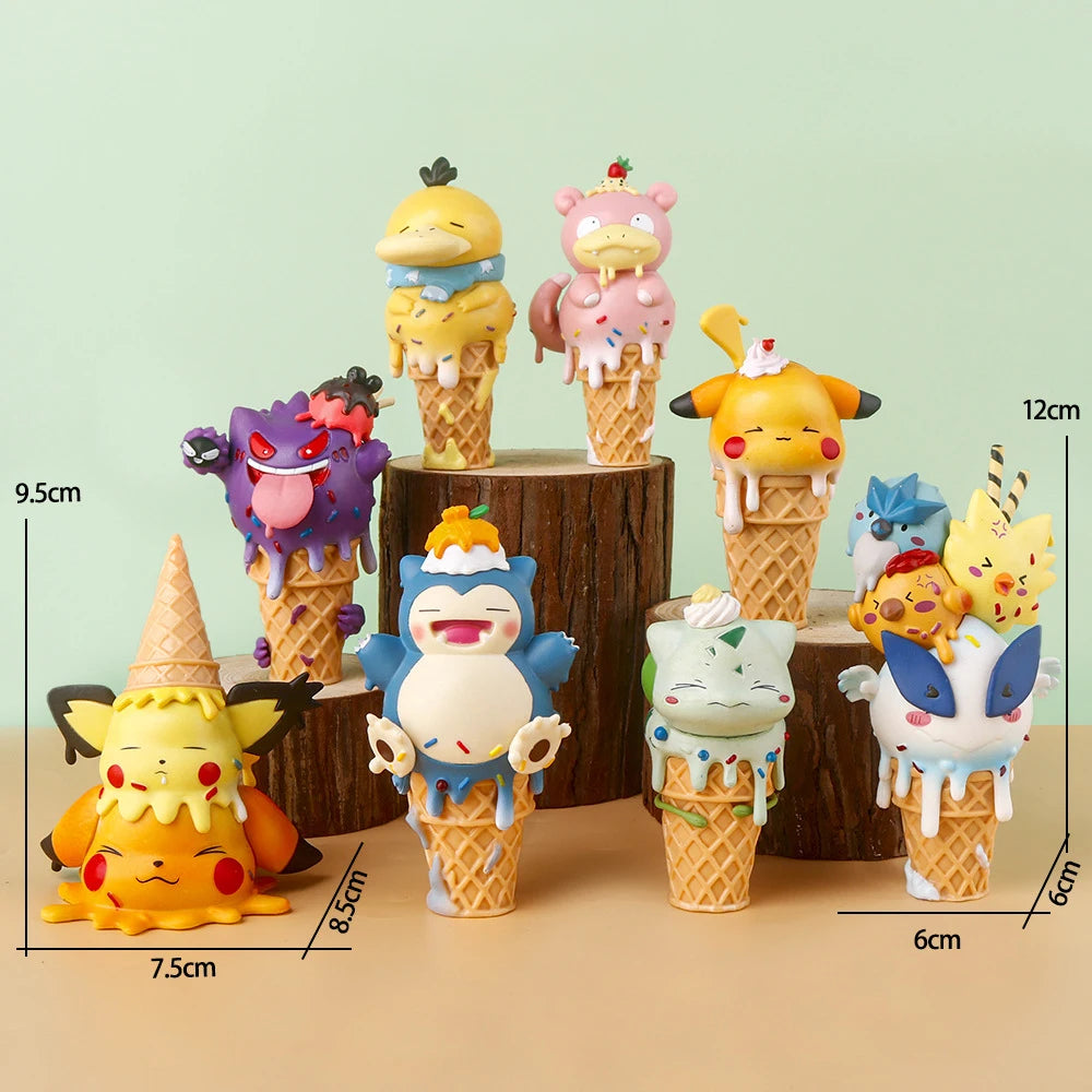 Poke Cartoon wacky Pikachu Snorlax Psyduck Gengar Anime Figure Blind Box Toys