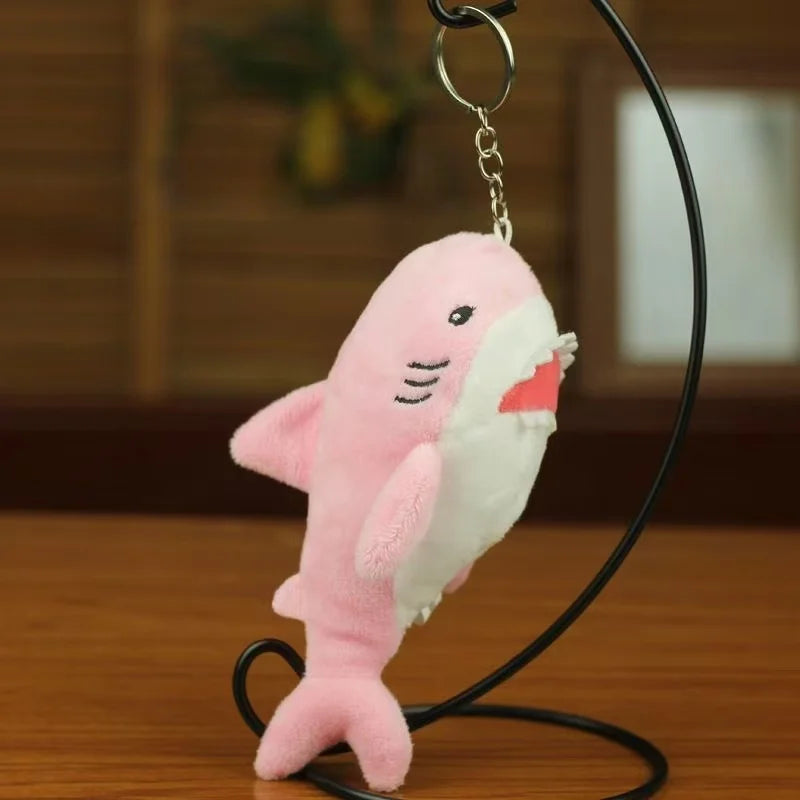 Shark Plush Keychain Blue Grey Purple Mix Kawaii Stuffed Animal Toys Backpack Charm Boys Girls Kids Unique Design Birthday Gifts