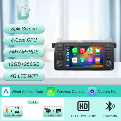 7"Android 16 Car Radio for BMW E46 3 Series 318 320 325 330 335 M3 1998-2005 GPS Navi WiFi Bluetooth FM Touch Screen Car Stereo
