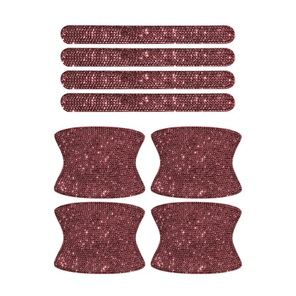 8PCS Universal Car Door Handle Sticker Decal Warning Diamond Auto Strip Driving Safety Bling Car Accessories for Girls Wholesale