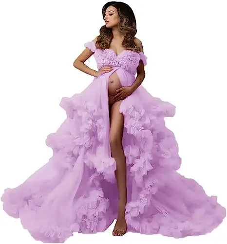 Sexy Maternity Gowns Photoshoot  Ruffles baby shower платье для беременных فساتين حوامل vestidos para embarazadas photoshoot