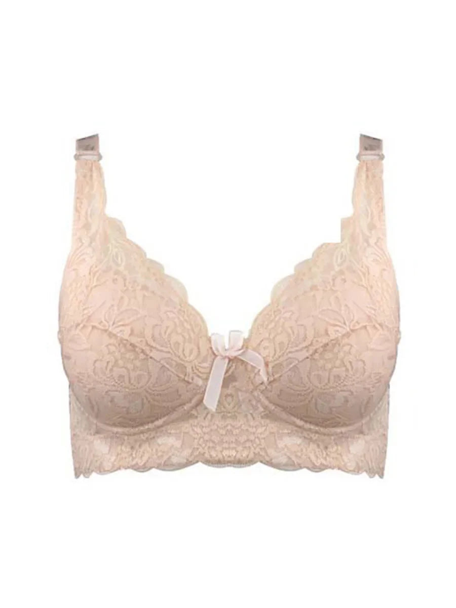 Hot Full cup thin underwear small bra plus size wireless adjustable lace Women's bra breast cover B C D cup Large size Lace Bras