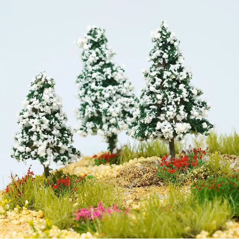 Xmas Christmas Decoration 5 Sizes Of Mini Snow Pine Model Scenery Trees For Winter Ornaments Crafts Home