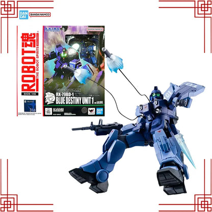 Bandai Gundam Model Kit Genuine Robot Spirits Blue Destiny Unit 1 Anime Action Figure Collection Finished Model Boys Toys Gifts