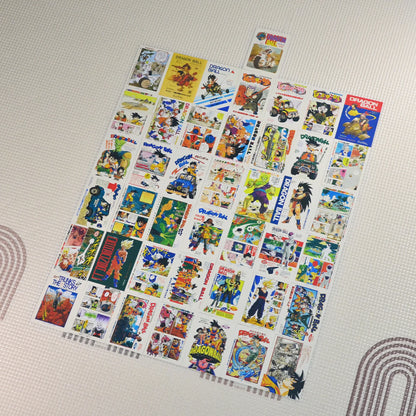 43PCS/set Dragon Ball Super Saiyan Goku Gohan Shenron JUMP Comic Cover Frosted Laser Flash Card Classic Anime Collection Cards