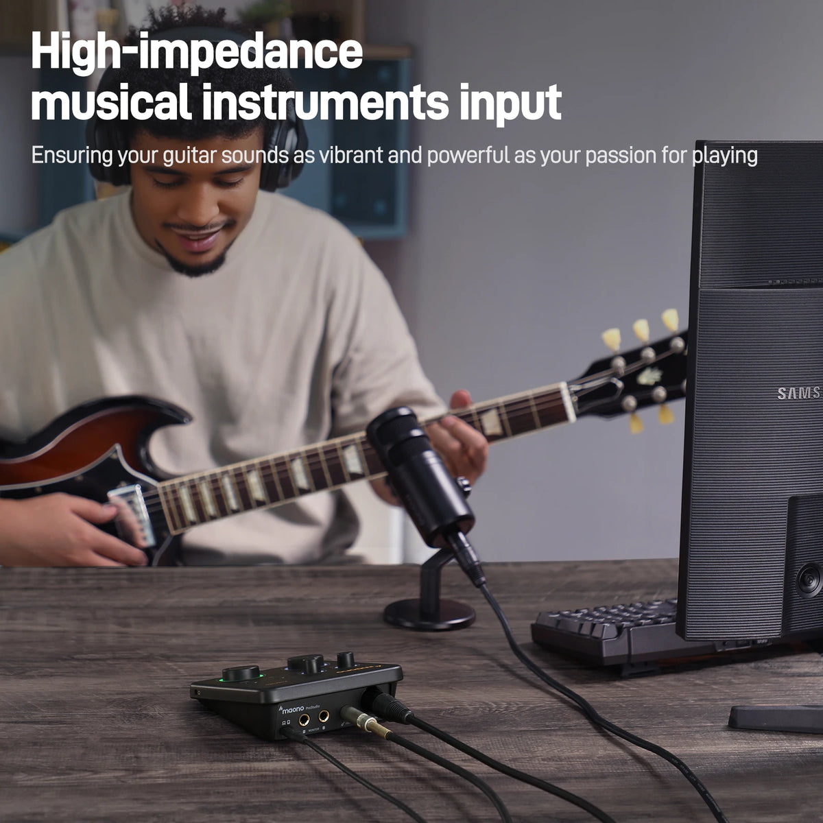 MAONO PS22 Lite USB Audio Interface for PC XLR Input 24-bit/192kHz Routing Software Loopback ASIO for Recording Music Guitar DAW