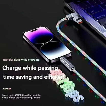 Apple MFi Certified  RGB LED USB Type-C to Type-C to Lightning and 4 in 1 fast charging cable For iPhone 16 15 14 Xiaomi Samsung