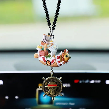 Cartoon Anime One Pieces Pirates Boat Going Merry/ Thousand Sunny Grand Pirate Ship Car Pendant Action Figure Collectible Toy