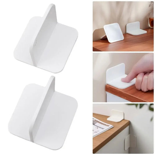 2Pcs T-shaped Cabinet Anti Tip Fasteners Adhesive Furniture Anchors No Drill Secure Wall Mount Safety Straps Proof Stable Shelf