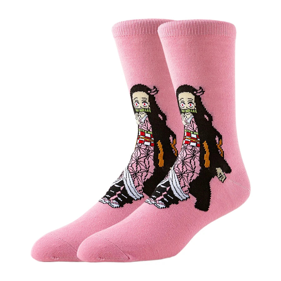 5Pairs BANDAI Unisex Novelty Funny Casual Crew Socks Cartoon Anime Hip Hop Street Fashion for Men Women