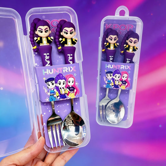 Kpop Anime Girls Lumi Mila Zoi Witch Hunter Spoon Fork Stainless Steel Cutlery Cute Cartoon Character Birthday Christmas For Fan