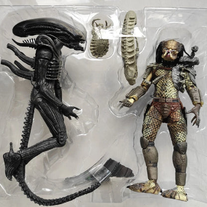  In Stock 21cm NECA 2pcs/set Alien Vs Predator PVC Collection Figure Toys Double Couple Set 1979 Movie Version Movable Model