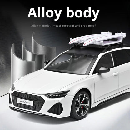 1/24 Audi RS6 Hot Hatch Wagon Performance Shooting Brake Simulation Alloy Car Model Toy Car Boy Collection Ornament Pull Back