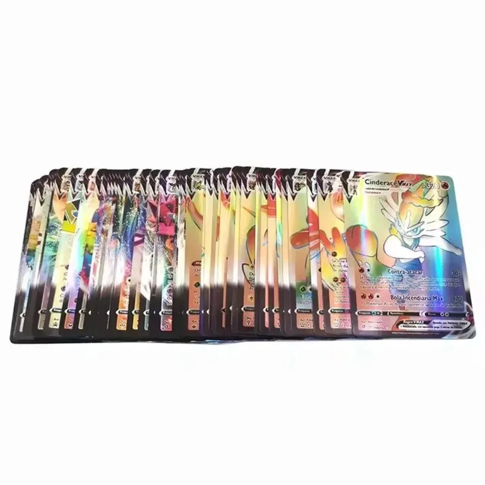 100Pcs Pokémon GX Vmax Rainbow Rare Trading Cards English French Spain Holographic Shiny Battle Game Cards Collectible Toy Gift·