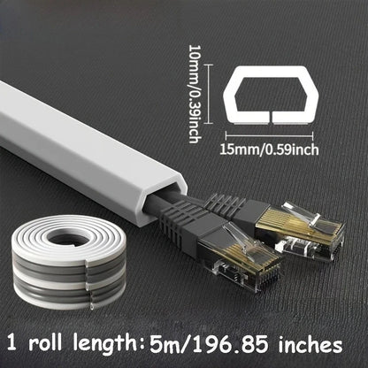 1PC 1/3M Self-Adhesive PVC Cable Management Strip Decorative Wire Protection Strip Suitable for Covering Wires on Walls Floors