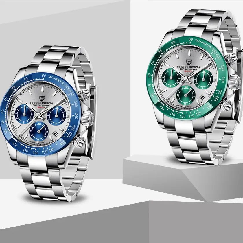 PAGANI Design PD1644 Men Quartz Watches Top Brand Luxury Sports Sapphire Stainless Steel Waterproof Chronograph Reloj Hombre