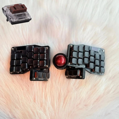 Low Profile Crosses Split Keyboard 3x5/3x6 Trackball Screen Wired/wireless Game Keyboard Hotswap QMK Kailh Choc Switch Teclado