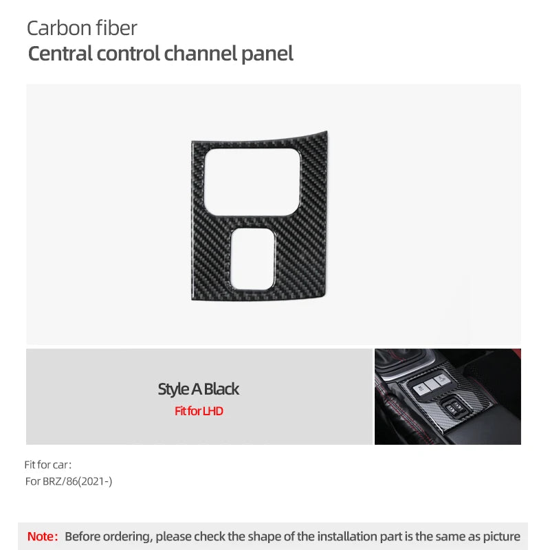 Real Carbon Fiber For Subaru BRZ/Toyota GR86 2021- Center Console Button Panel Trim Sticker Car Interior Tuning Accessories