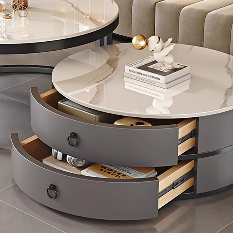 European Elegant Coffee Tables Multifunction Trendy Modern Minimalist Coffee Tables With Drawers Storage Mesa Centro Furniture