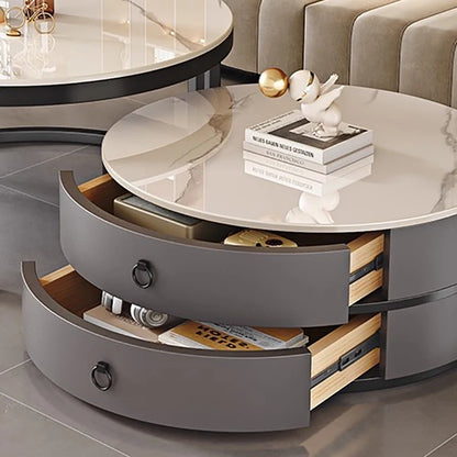 European Elegant Coffee Tables Multifunction Trendy Modern Minimalist Coffee Tables With Drawers Storage Mesa Centro Furniture