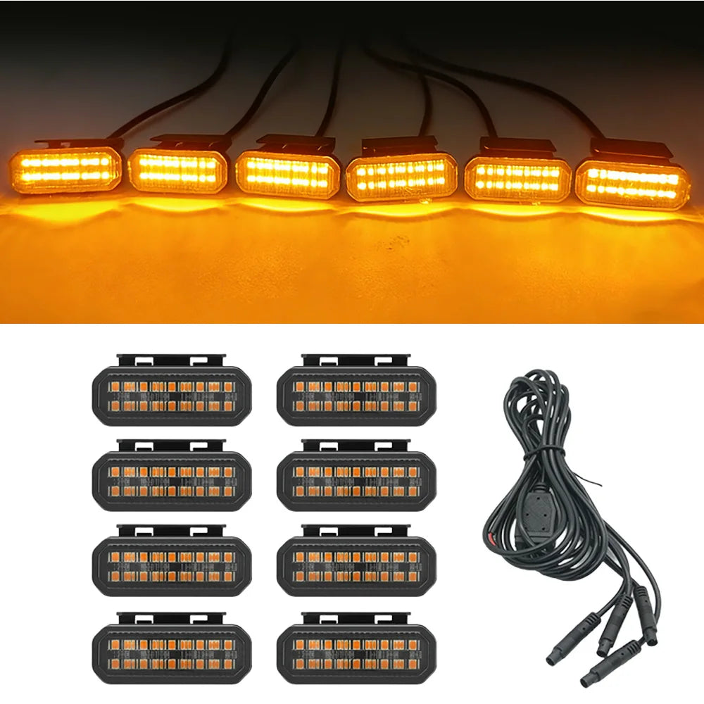 For Toyota Land Cruiser Prado LC250 LED Grille Light Front Bumper Safety Warning Signal Lamp With Wiring Harness