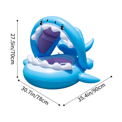 1PC Canopy Shade Shark Float Seat - Ultimate Summer Water Toy , Portable Safe Pool Floater