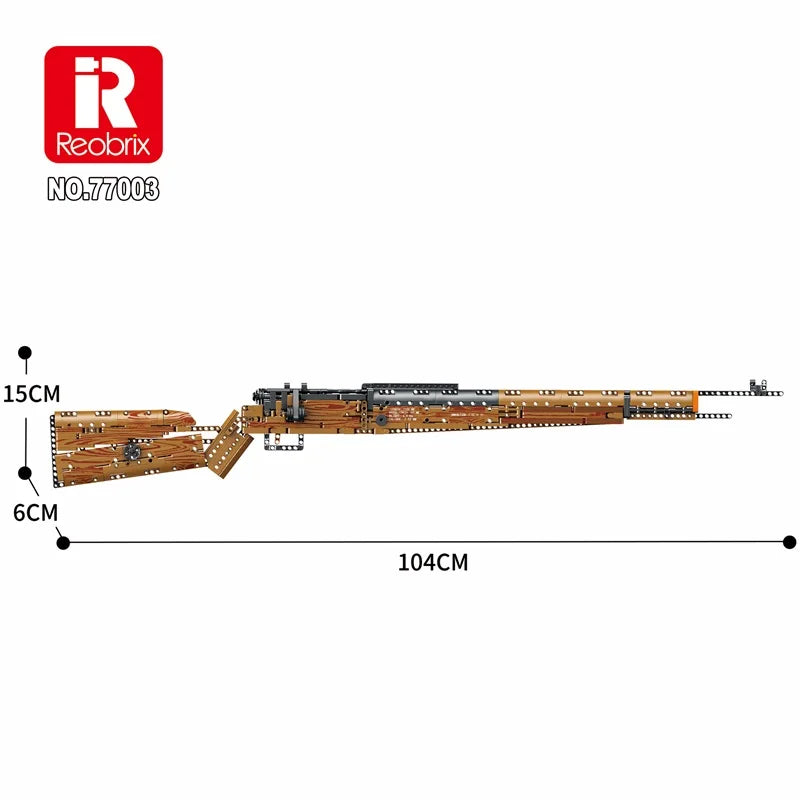 Mauser Kar98K Building Block Model Can Shoot Heavy Sniper Rifle Assemble Bricks Military Weapons Series DIY Toys Holiday Gifts