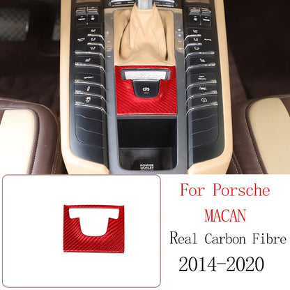 Real Carbon Fiber For Porsche Macan 2014-2020 Inner Door Central Control Gear Panel Cover Door Sill Trim Stickers Accessories